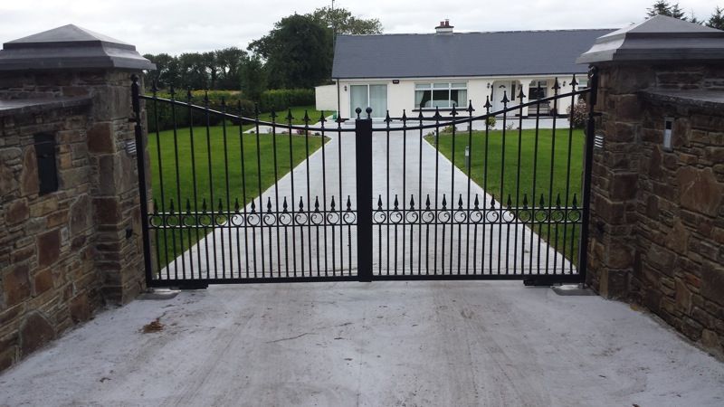 Automated wrought iron entrance gate